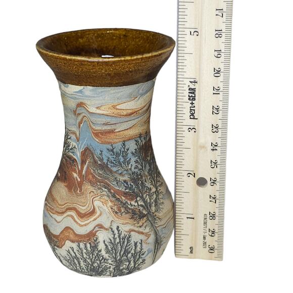 Vintage Sevierville Pottery Bud Mini Vase Trees Dendritic Swirl Tennessee - Picture 10 of 12